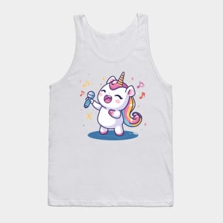Cute unicorn singing Tank Top